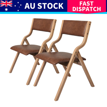 Levede 6x Dining Chairs Foldable PU Tan-2006732728493543432