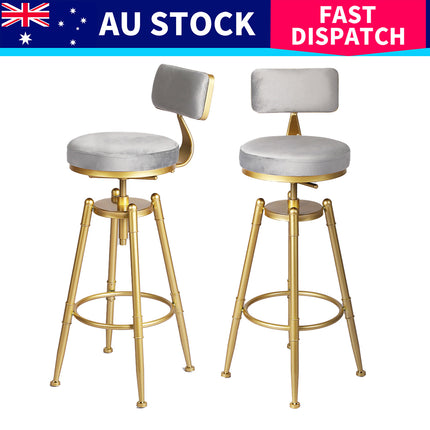 Levede 4x Swivel Bar Stools Kitchen Bar Chair Grey-2006732717642878984