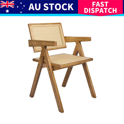 Levede 4x Dining Chair Solid Wood Rattan-2006732729395318792