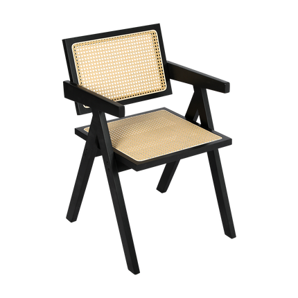 Levede 4x Black Wicker Armchair Dining Chair-2006732730091573256