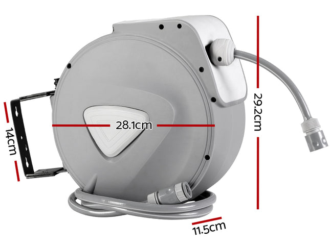 Water Hose Reel 10M Retractable Auto Rewind Garden Spray Gun