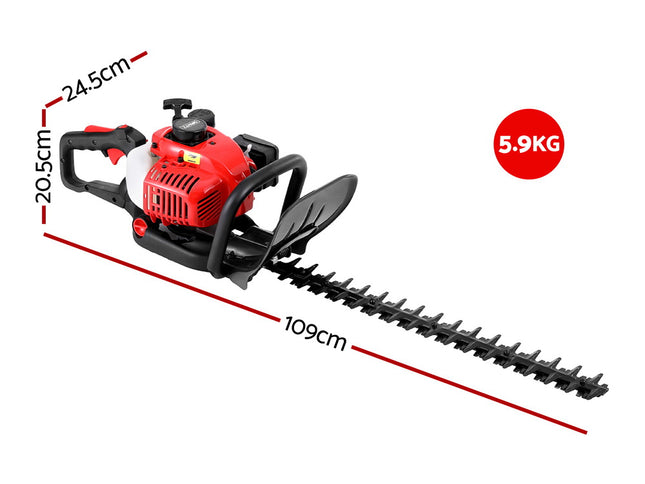 Giantz 25.4CC Petrol Hedge Trimmer 24" Dual Blade Tree Grass Garden Tool