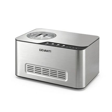Devanti 2L 2-in-1 Ice Cream & Yogurt Maker Machine No Pre-Freezing Homemade Gelato Sorbet