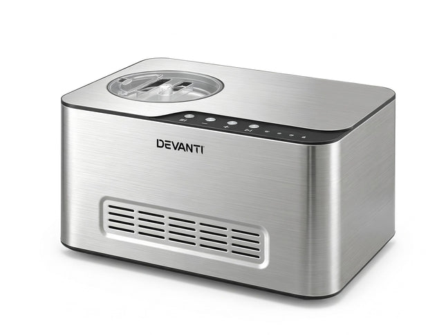 Devanti 2L 2-in-1 Ice Cream & Yogurt Maker Machine No Pre-Freezing Homemade Gelato Sorbet