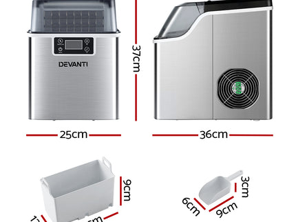 Devanti Ice Maker Machine Commercial Portable Ice Cube Tray Countertop 3.2L