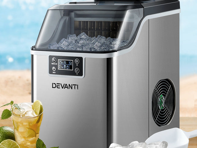 Devanti Ice Maker Machine Commercial Portable Ice Cube Tray Countertop 3.2L