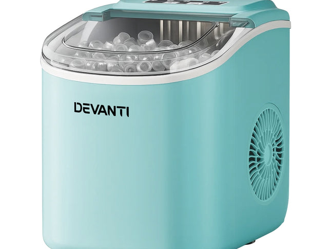 Devanti 12kg Ice Maker Machine w/Self Cleaning Green