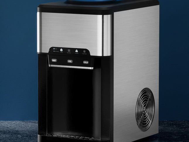 Devanti 20kg 3 in 1 Ice Maker Machine Cold and Hot Water Dispenser 3L Silver