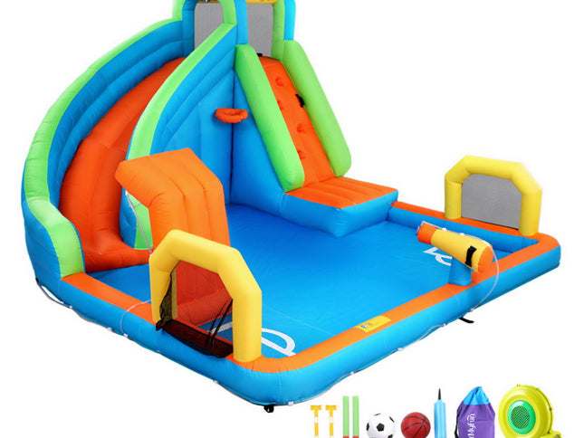 AirMyFun Kids Inflatable Pool Water Slide Cannon Splash Park Castle Outdoor Toys 427X374CM