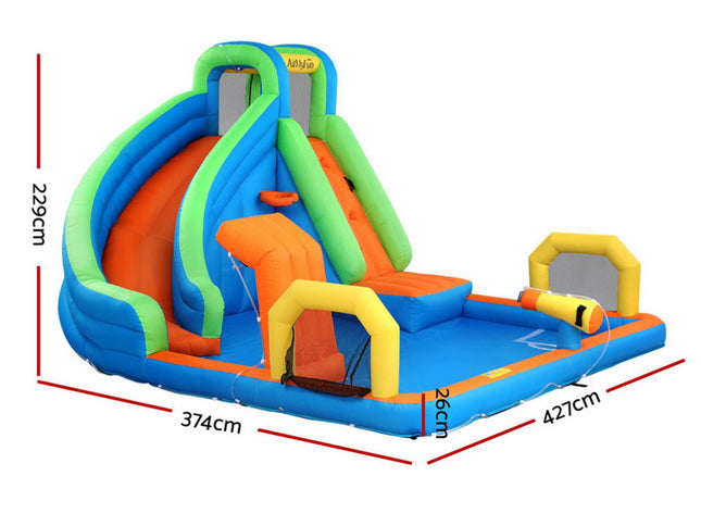 AirMyFun Kids Inflatable Pool Water Slide Cannon Splash Park Castle Outdoor Toys 427X374CM