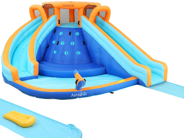 AirMyFun Kids Inflatable Pool Water Double Slide Park Jumping Castle 465X390CM