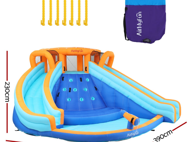 AirMyFun Kids Inflatable Pool Water Double Slide Park Jumping Castle 465X390CM