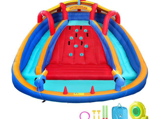 Kids Inflatable Pool Water Slide Cannon Splash Park Toss Game 408X386CM