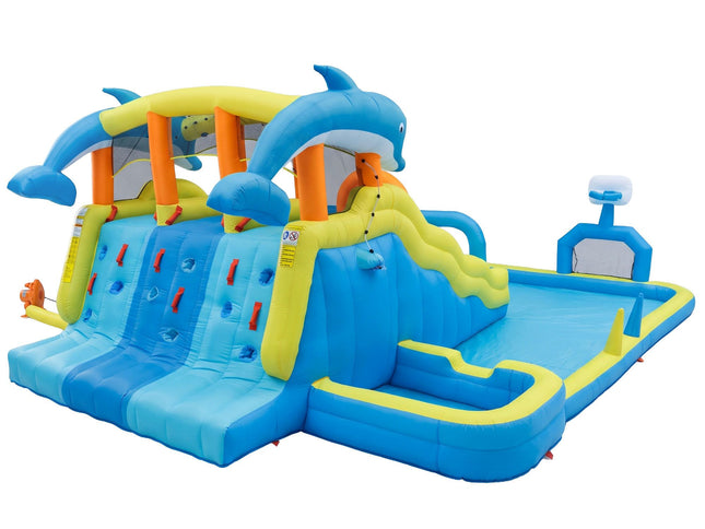 Keezi Inflatable Splash Kids Pool Water Slide Park with Blower 4m x 5.65m