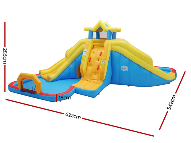 Keezi Inflatable Kids Pool Water Slide Splash Castle Football 622cmx542cm