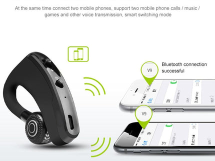 V9 Wireless Bluetooth Headset With Mic For Drivers - Black-1915196493023809544