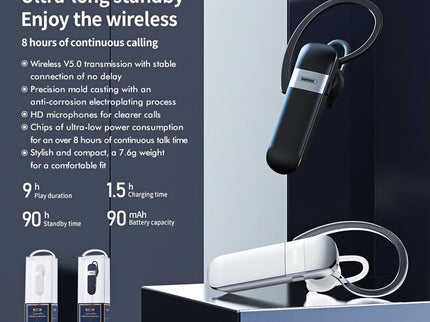 Wireless Bluetooth 5.0 Earphone With Hanging Ear Design - White-1915196621902188546
