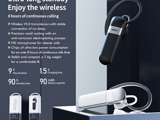 Wireless Bluetooth 5.0 Earphone With Hanging Ear Design - White-1915196621902188546