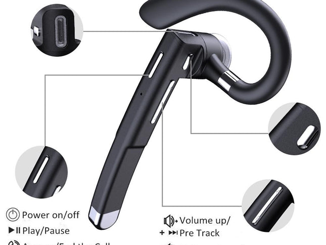 Rotatable Earhook Bluetooth Earphone For Noise Reduction Calls - No Charging Box-1915197089755828226