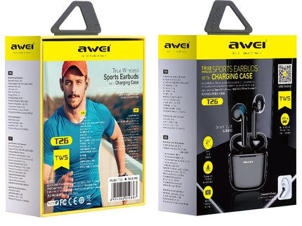 Wireless Sports Headset With Charging Case - T26 Tws Bluetooth V5.0 - Black-1915196703661756419