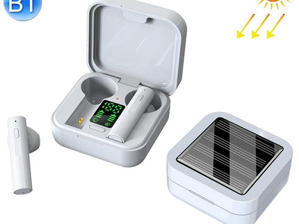 Mini Solar Sport Bluetooth Earphones With Charging Box-1915197682348068864