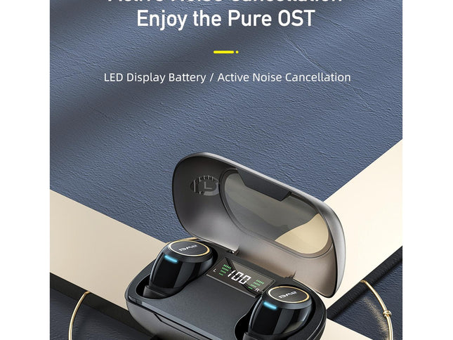 Wireless Active Noise Reduction Earphones - Black-1915196709240180737