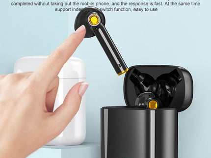 Waterproof Bluetooth Earphones With Digital Display - Black-1915196734078849027