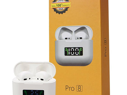 Wireless Bluetooth Earphones With Touch Display - White-1915196624737538049