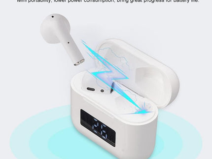 Wireless Bluetooth Earphones With Touch Display - White-1915196624737538053