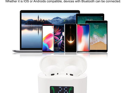 Wireless Bluetooth Earphones With Touch Display - White-1915196624737538055