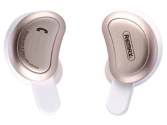Wireless Bluetooth Earphones With Charging Box - Half Moon Shape Gold-1915196562909302785