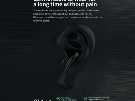 Wireless Bluetooth 5.3 Earphones - Black Ipx6 Edc-1915196506898567173