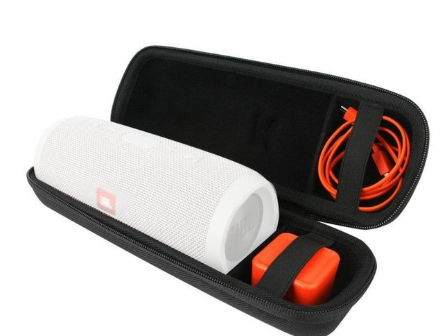 Portable Zipper Case For Jbl Charge 3 Speaker - Black Leather-1915196497486548993