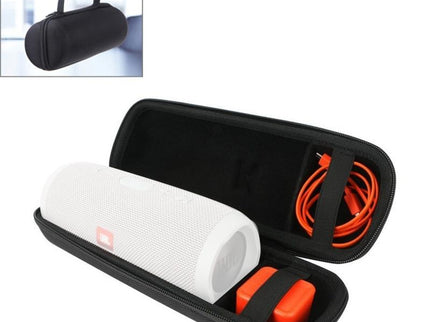 Portable Zipper Case For Jbl Charge 3 Speaker - Black Leather-1915196497486548999