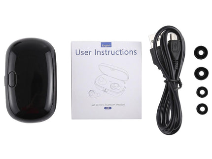 Portable Bluetooth V5.0 Earphones With Charging Box - X8 Tws For Outdoor Sports Black-1915196768874795011