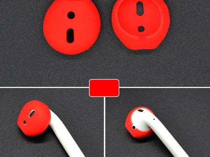 2-Pack Silicone Ear Caps For Apple Airpods / Earpods - Red-1915196591682228230