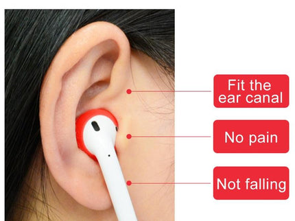 2-Pack Silicone Ear Caps For Apple Airpods / Earpods - Red-1915196591682228228