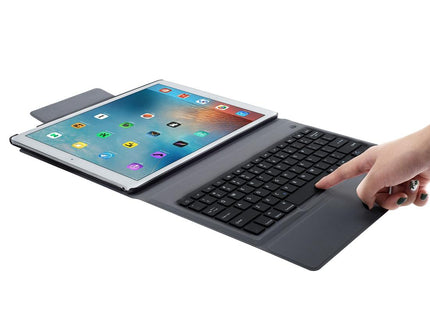 Ultra-Thin Bluetooth Keyboard Leather Case For Ipad Pro 12.9 With Stand - Black-1915196488141639684