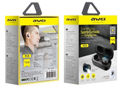 Wireless Sports Headset With Charging Case - T13 Tws Bluetooth V5.0 - Black-1915196720132788227