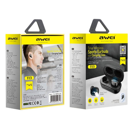 Wireless Sports Headset With Charging Case - T13 Tws Bluetooth V5.0 - Black-1915196720132788227