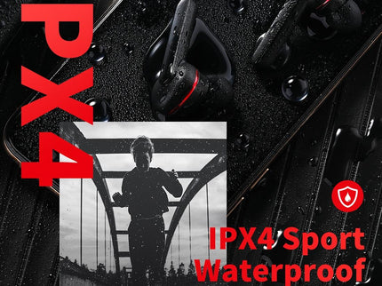 Waterproof Wireless Bluetooth Earphones - Stereo 5.0 - Black-1915196700071432196