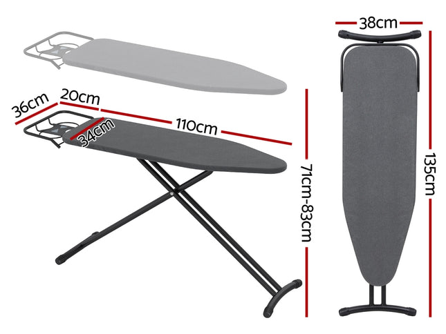 Artiss Ironing Board Foldable Iron Rest Black