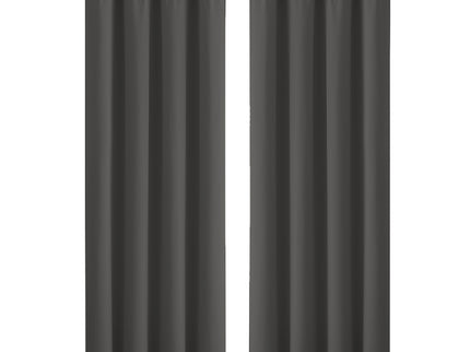 2x Blockout Curtains Panels 3 Layers Charcoal CD1003-132X213-GR-1910113266919673856