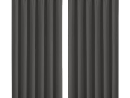 2x Blockout Curtains Panels 3 Layers Charcoal-1942353384132710400