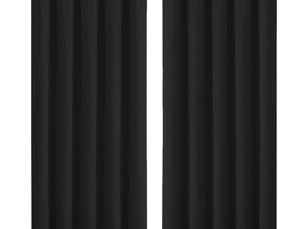 2x Blockout Curtains Panels 3 Layers Black-1910113270224785408