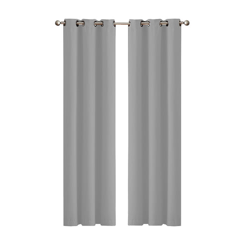 2x Blockout Curtains Panels 3 Layers Grey-1910113266407968768