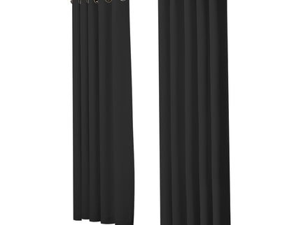 2x Blockout Curtains Panels 3 Layers Black-1910113270224785409
