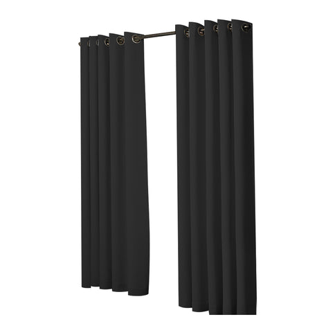 2x Blockout Curtains Panels 3 Layers Black-1910113270224785409