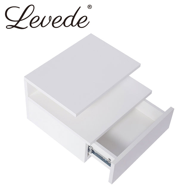 Levede 2x Bedside Tables Side Table White-1975420463836434433