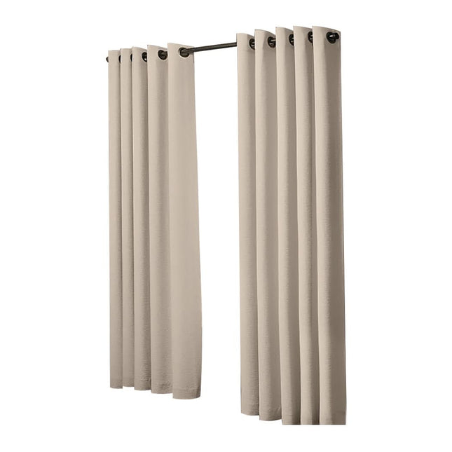 2x Blockout Curtains Panels 3 Layers Beige-1954802971330088961